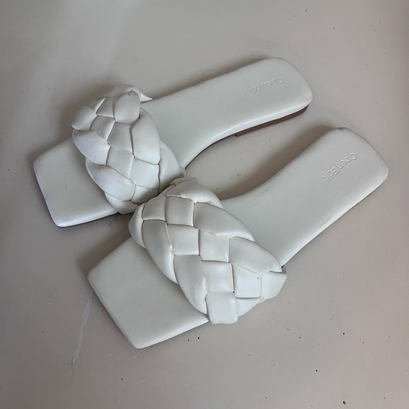 Open Edit White Braided Sandals - Picture 4 of 6